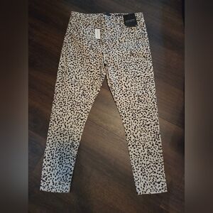 Banana Republic Black and Cream Leopard Print Skinny Pants High Rise NWT